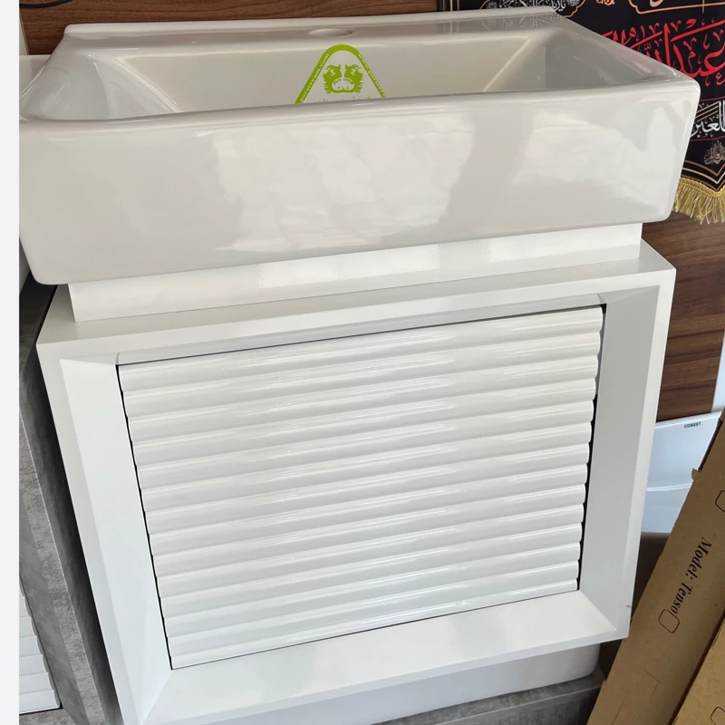 روشویی کابینتی pvc سفید سایز 45 در 31 با سنگ پارس سرام
